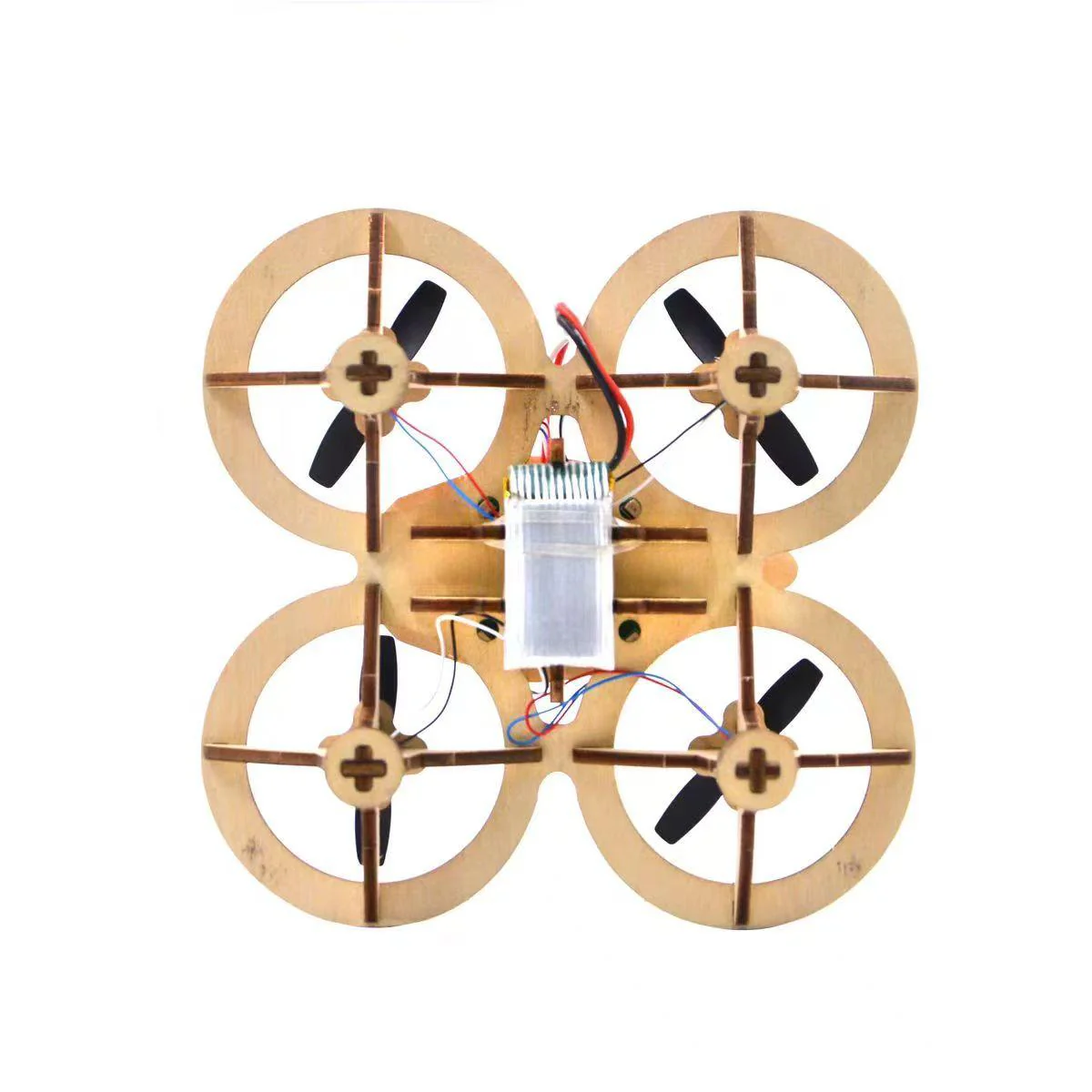 Wooden assembled DIY quadcopter drone model parent-child interactive scientific experiment teaching aids intelligent equipment