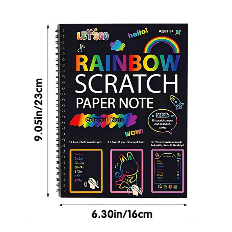BUY 2 GET 1 FREE🎨Creative Rainbow Scratch Art Notebook