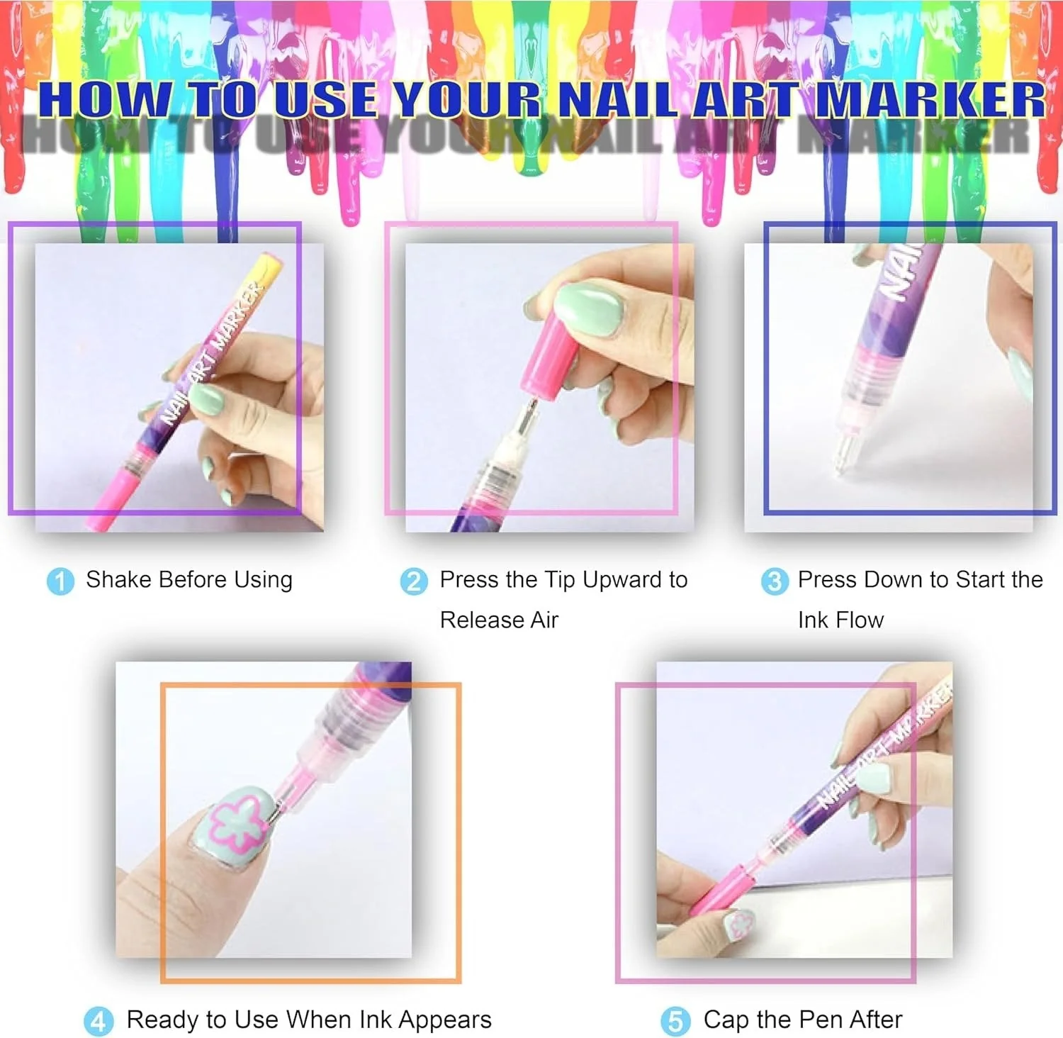 🎁Hot Sale 50% OFF⏳🎨12 Colors Nail Art Pens Set