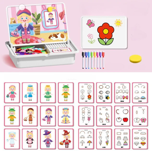 🎉 Magnetic Puzzle Dress-Up Game Children's Double-Sided Educational Toy Portable Preschool Learning Toy
