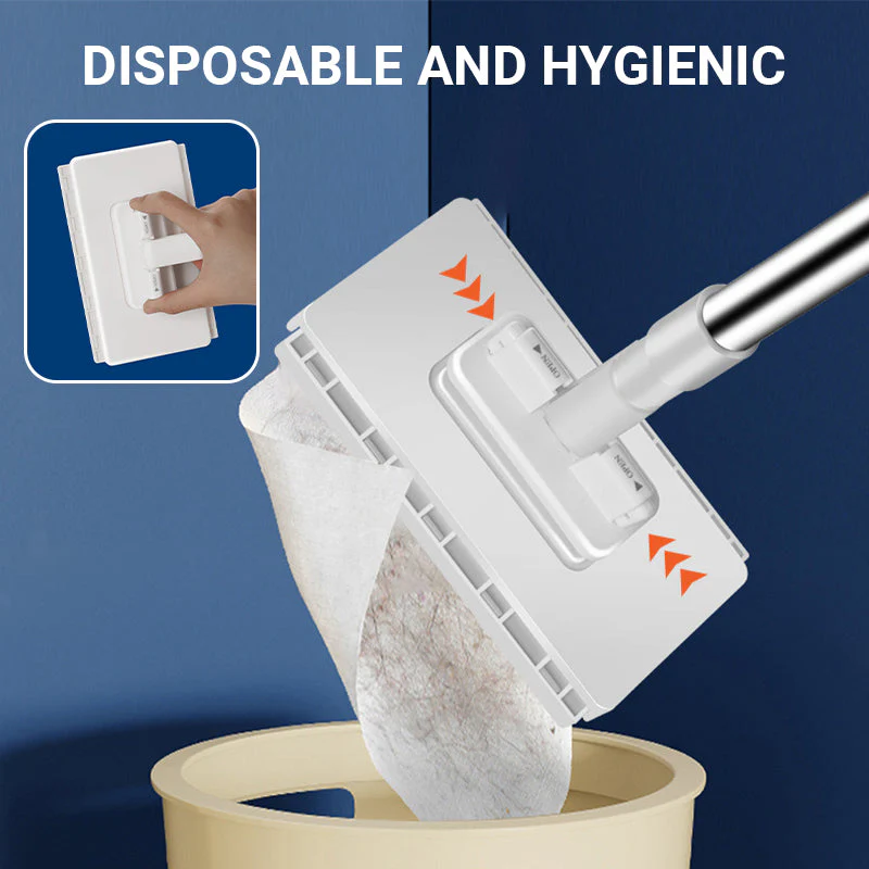 Disposable Dust Mop with 4 Reusable Cloths