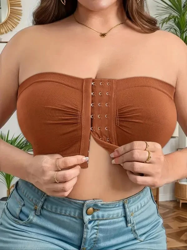 🌞Summer Sale 50% OFF🔥👚Plus Size Strapless Front Buckle Breathable Bra