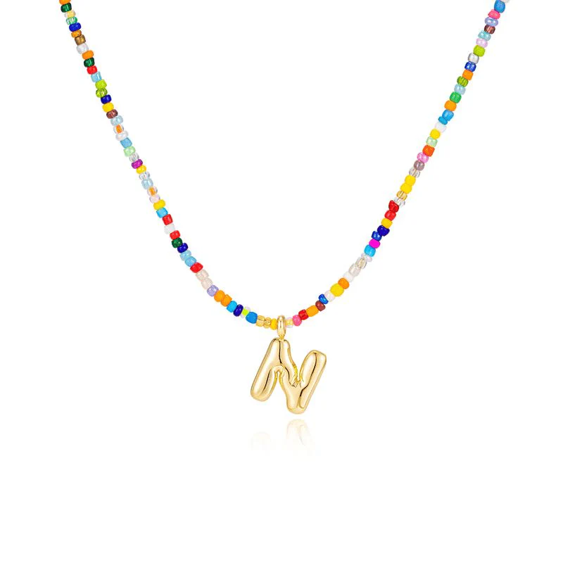 💜LAST DAY PROMOTION - 50%OFF💜 Letter Beaded Necklace for Women🔤A-Z