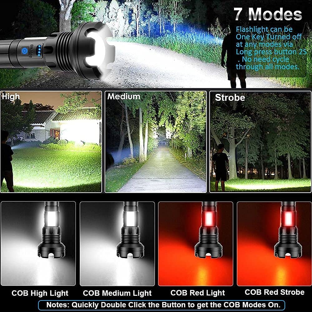 LED rechargeable tactical laser flashlight 90000 high lumens