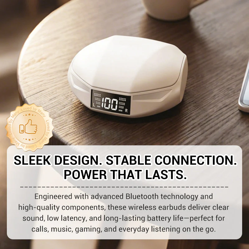 Low-Latency Wireless Earbuds with LED Display
