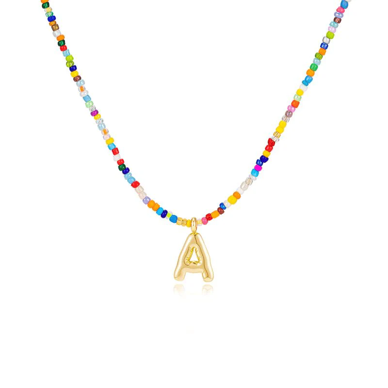 💜LAST DAY PROMOTION - 50%OFF💜 Letter Beaded Necklace for Women🔤A-Z