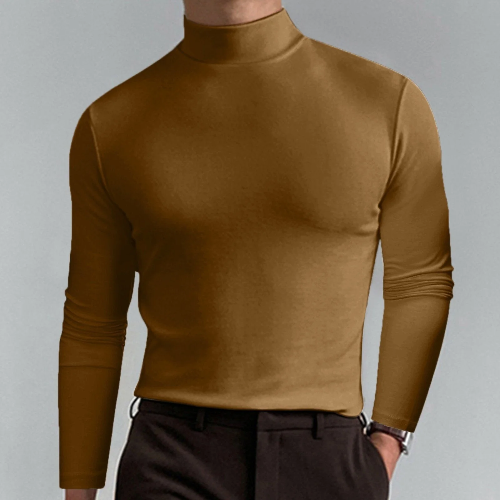 🔥60% discount! Ultimate Comfort Men's Turtleneck T-Shirt: Stretchy, breathable and fitted, ideal for the gym and everyday wear.