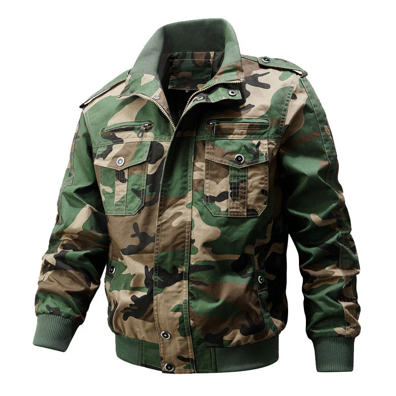 😎Men's Military Stand Collar Zipper Jacket