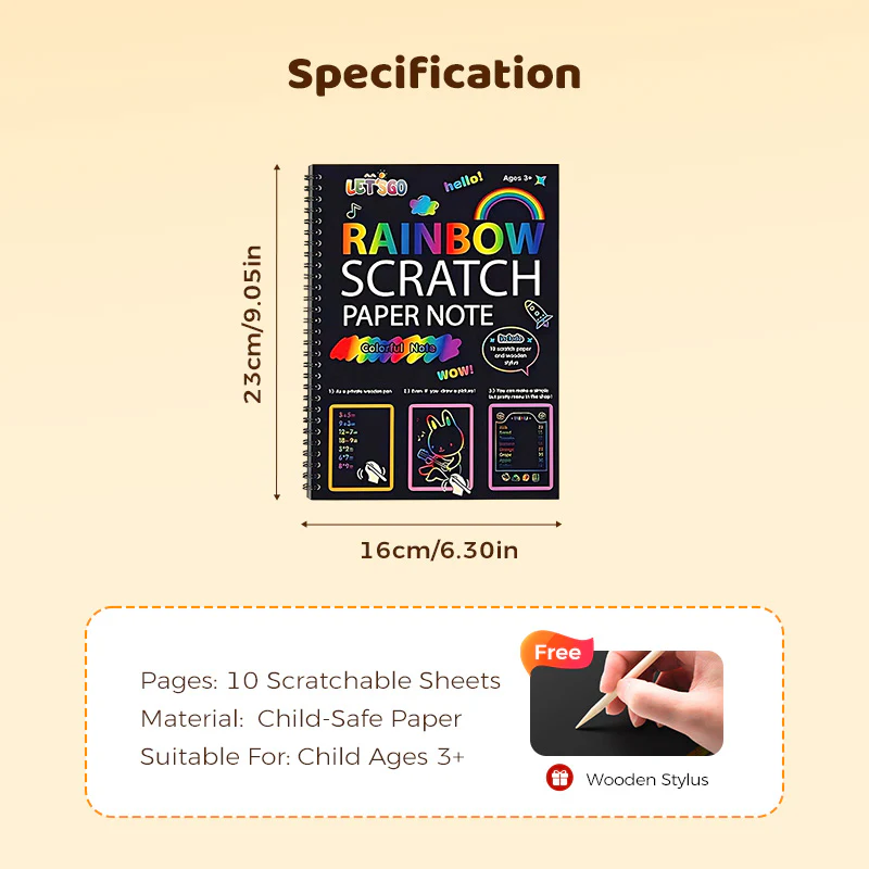 BUY 2 GET 1 FREE🎨Creative Rainbow Scratch Art Notebook