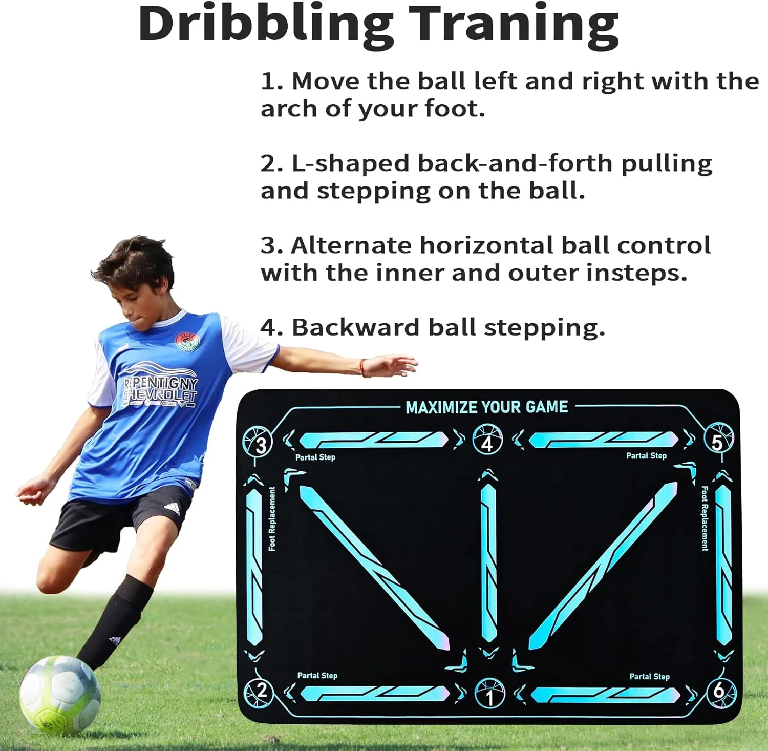 🎅LAST DAY SALE 50% OFF - ⚽Soccer Train Mat for All Levels Non-Slip Silent