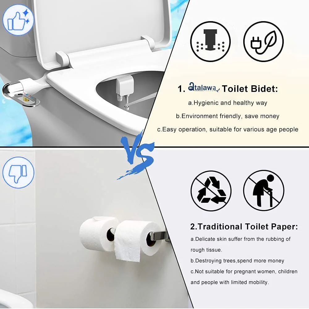 Bathroom Non Electric Dual Nozzle Bidet Toilet Washer Bidet Hygienic Self Washing Bidet