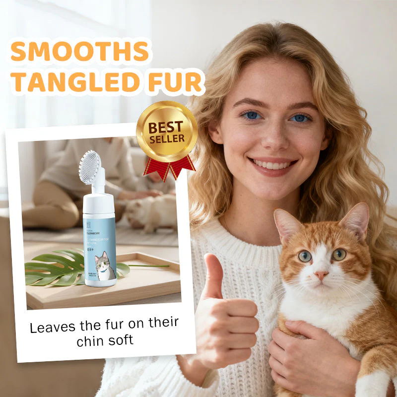 No-Rinse Pet Chin Cleaning Foam with Silicone Brush