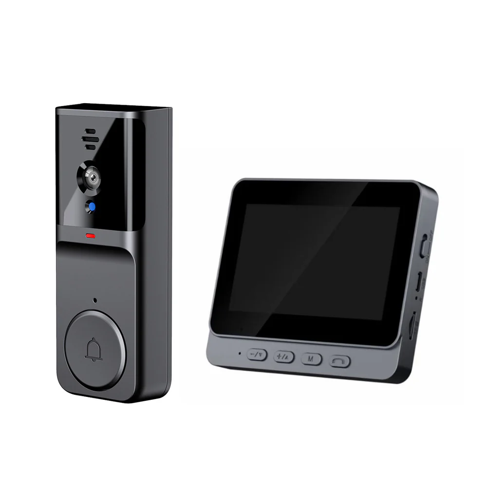 Wireless Doorbell Camera: 1080P, 170° angle, 4.3 inch screen, IPX65 outdoor waterproofing, night vision