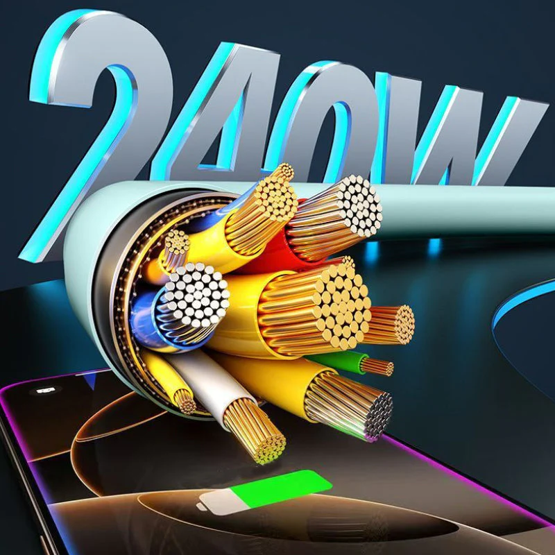 240W 4-in-1 Fast Charging Cable with Digital Display