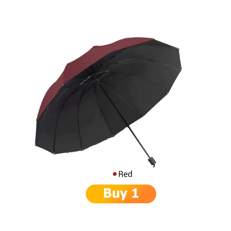 12-Rib Large Foldable Windproof Umbrella