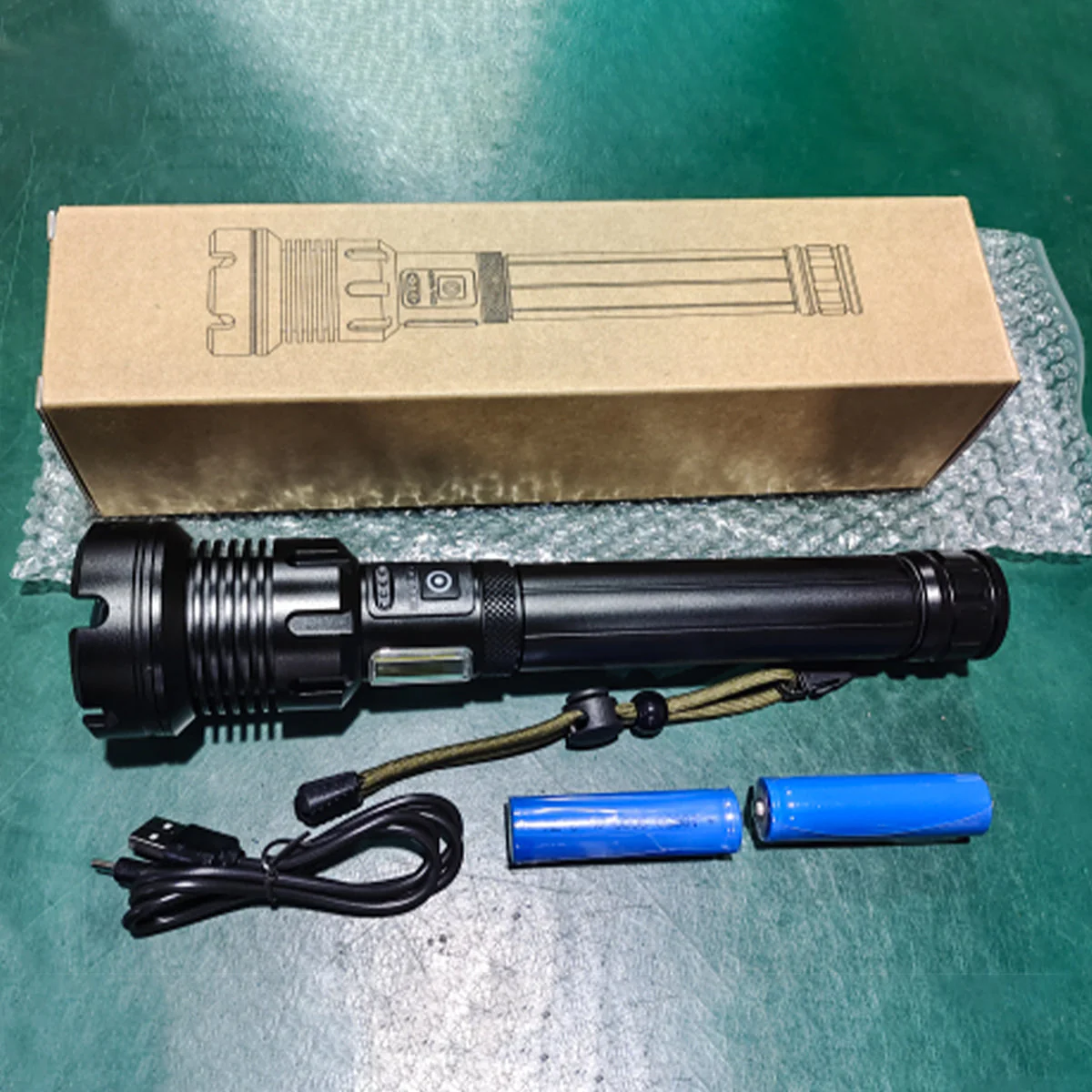 LED rechargeable tactical laser flashlight 90000 high lumens