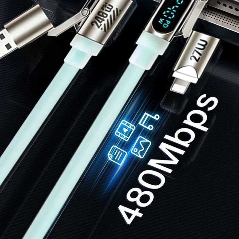 240W 4-in-1 Fast Charging Cable with Digital Display