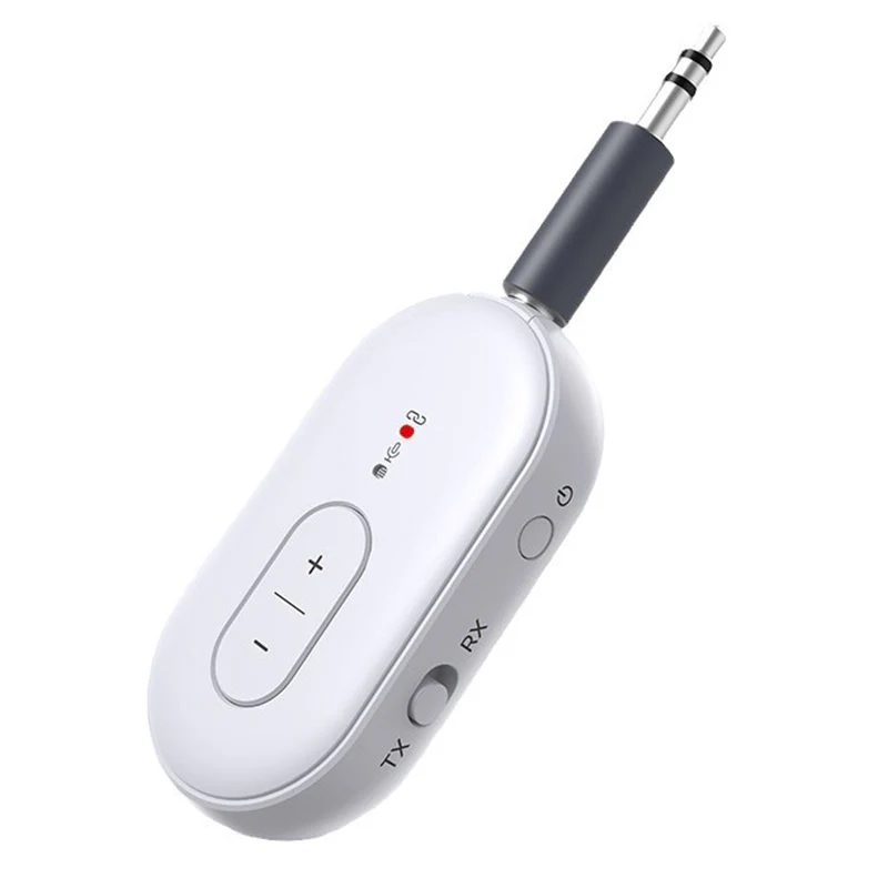 FOXVOX Bluetooth Audio Transmitter Receiver | Pair 2 Devices, 20+ Hr Battery, 3.5mm AUX for Airplanes/Cars/TVs