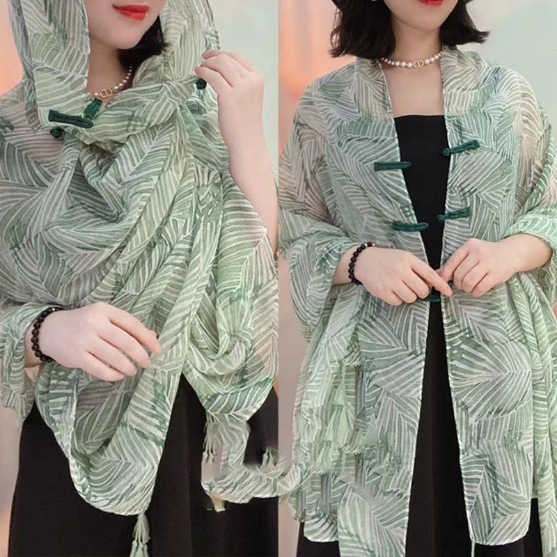 🔥2024 Fall Hot Sale🔥Women's Button Shawl Scarf for Sun Protection