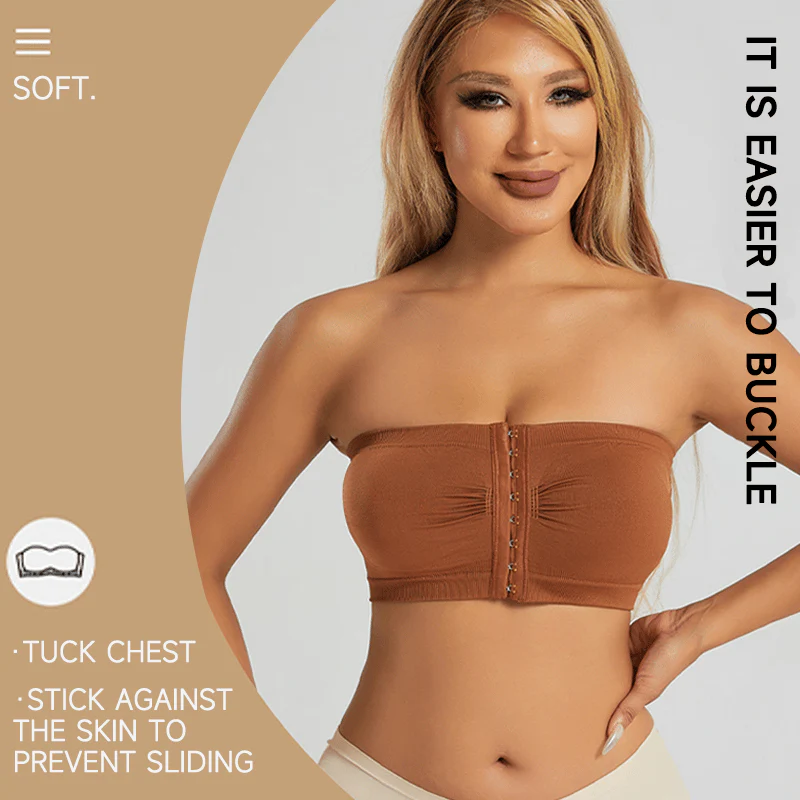 🌞Summer Sale 50% OFF🔥👚Plus Size Strapless Front Buckle Breathable Bra