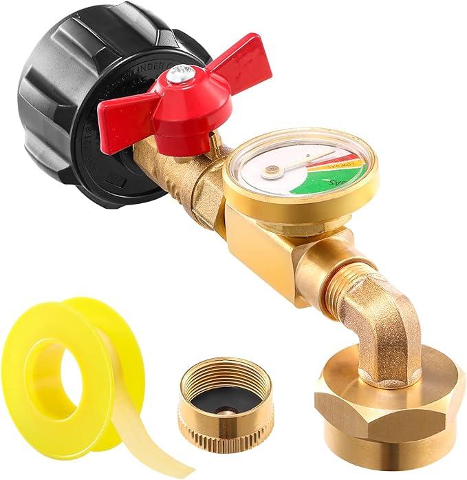 🔥 Top of the Line Propane Fill Elbow Adapter with Tank Pressure Gauge
