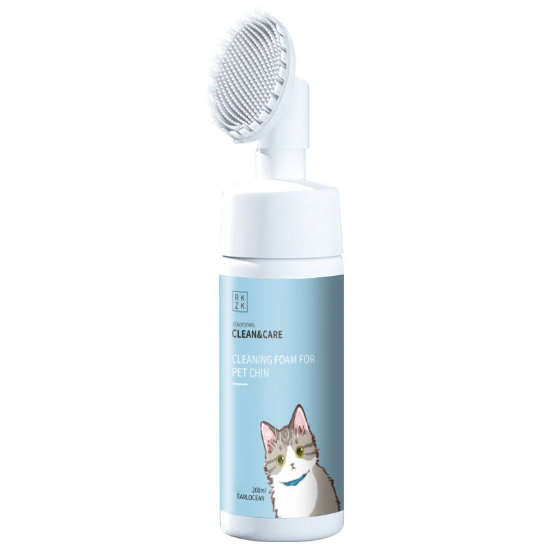 No-Rinse Pet Chin Cleaning Foam with Silicone Brush