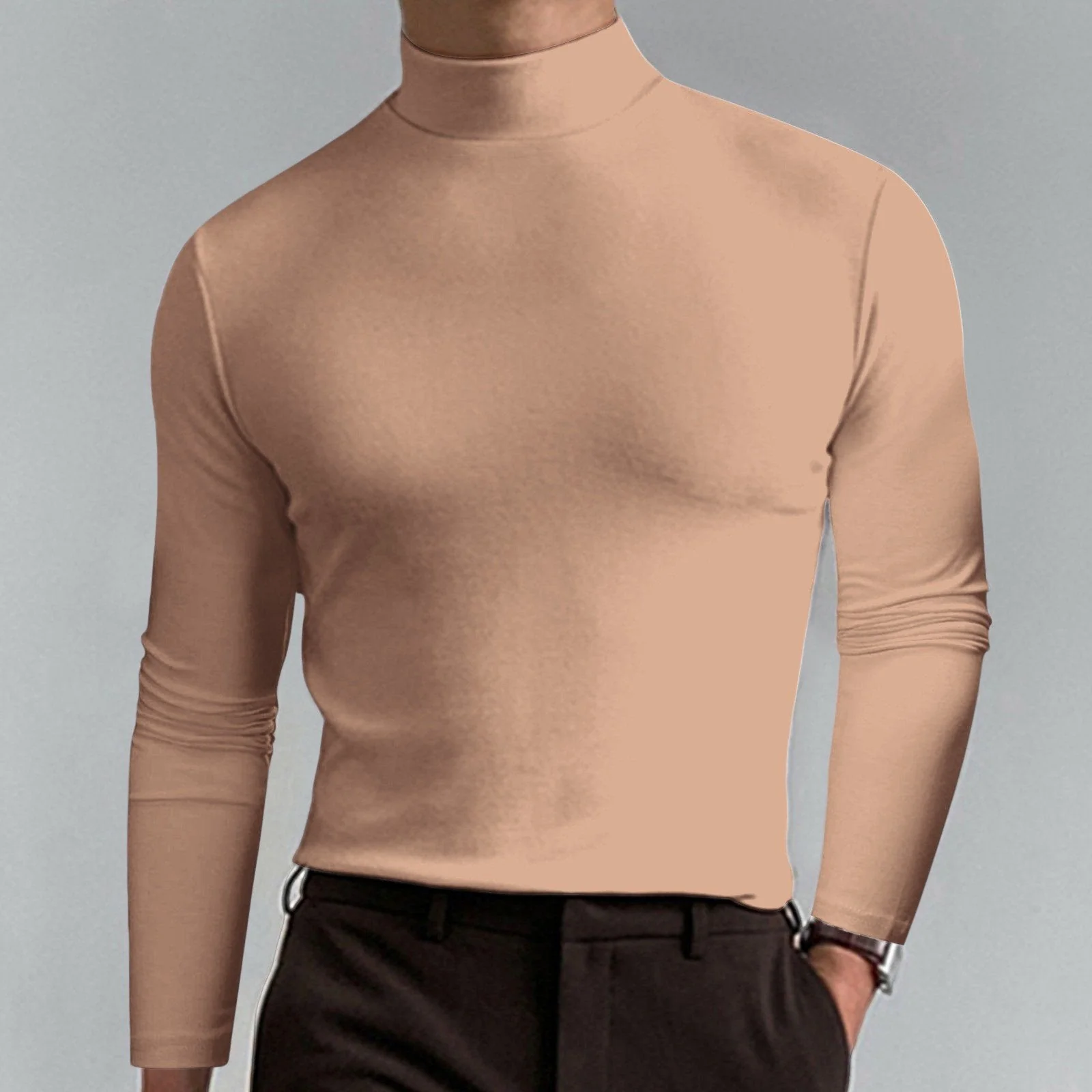 🔥60% discount! Ultimate Comfort Men's Turtleneck T-Shirt: Stretchy, breathable and fitted, ideal for the gym and everyday wear.