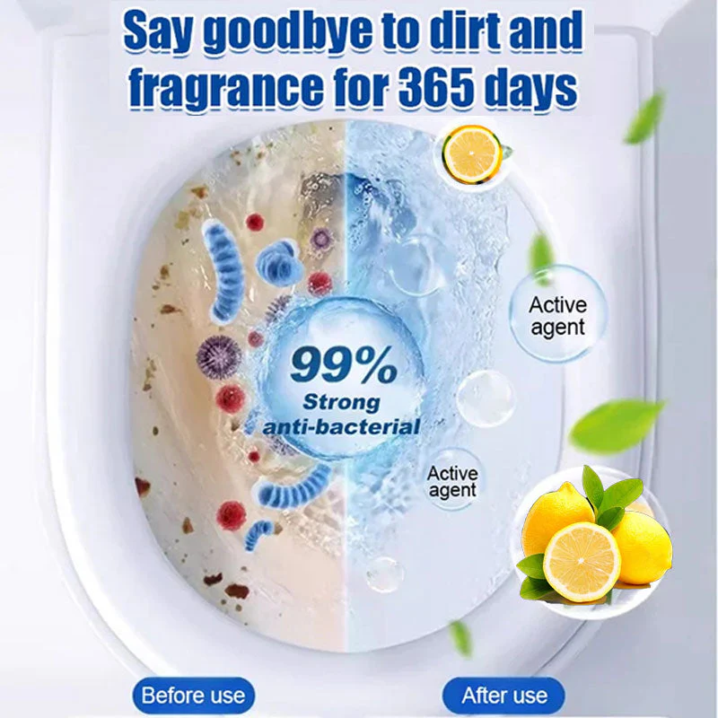 🔥Buy 1 Get 1 free - 🍋Lemon scent toilet bowls cleaning tablets