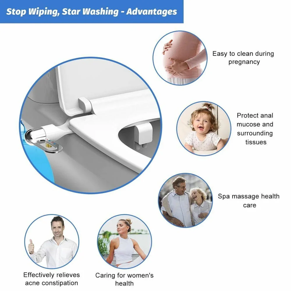 Bathroom Non Electric Dual Nozzle Bidet Toilet Washer Bidet Hygienic Self Washing Bidet