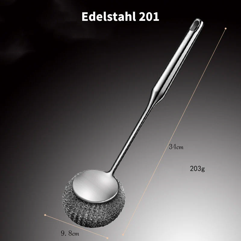 Versatile stainless steel pot cleaner with handl