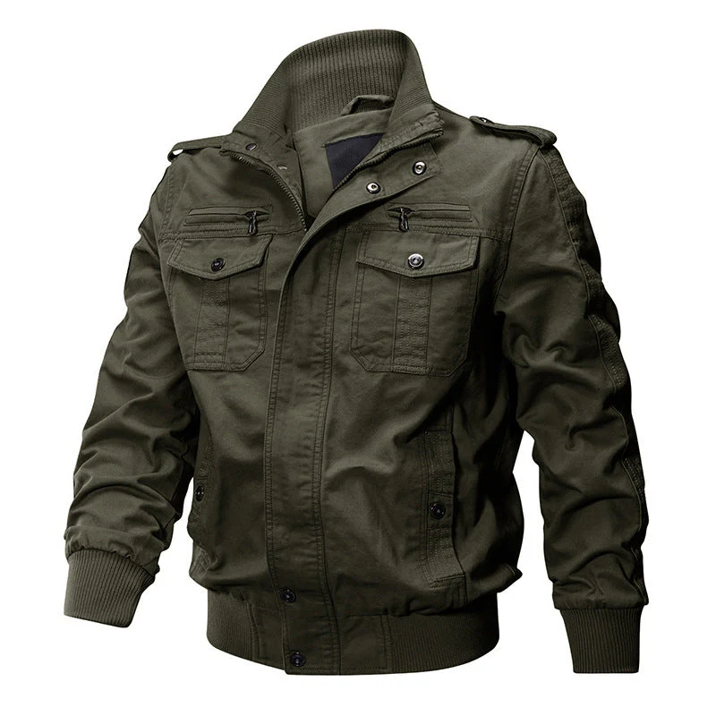 😎Men's Military Stand Collar Zipper Jacket
