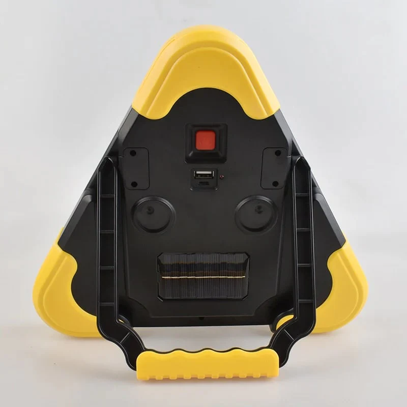 2-in-1 sun-driven emergency triangle warning light at the roadside