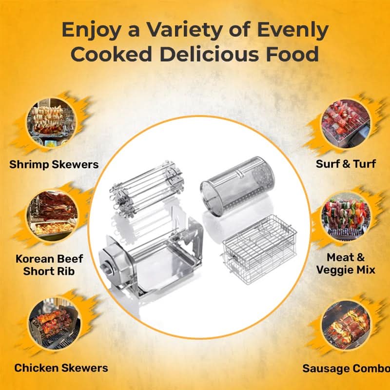 🔥 Buy 1 Get 1 Free 💖 Stainless Steel Rotary Grill
