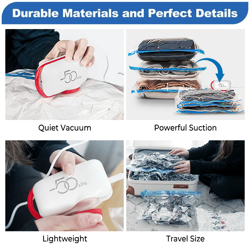 ✨️LIMITED SALE 50% OFF✨️9 Pack Lightweight Travel Bags with USB Electric Pump
