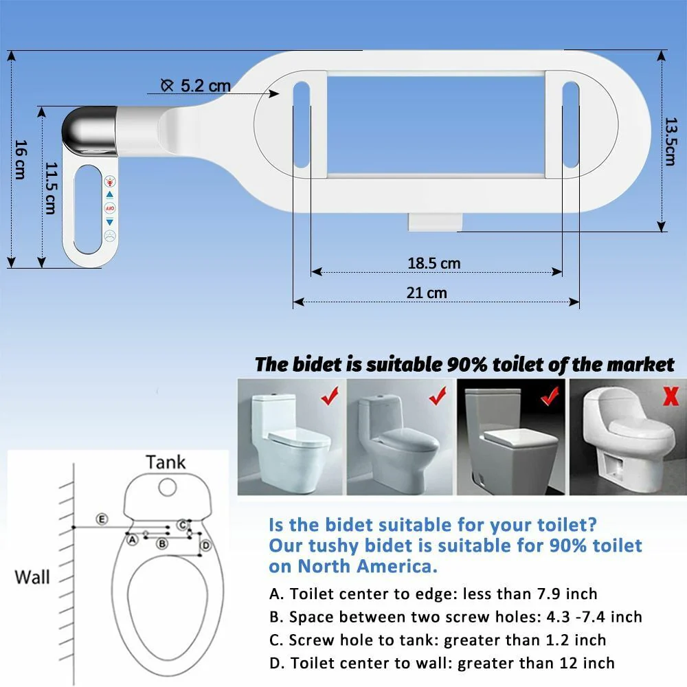 Bathroom Non Electric Dual Nozzle Bidet Toilet Washer Bidet Hygienic Self Washing Bidet
