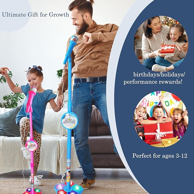 🎅LAST DAY SALE 50% OFF!!🌲Microphone Toy, Karaoke Machine Toy with Light