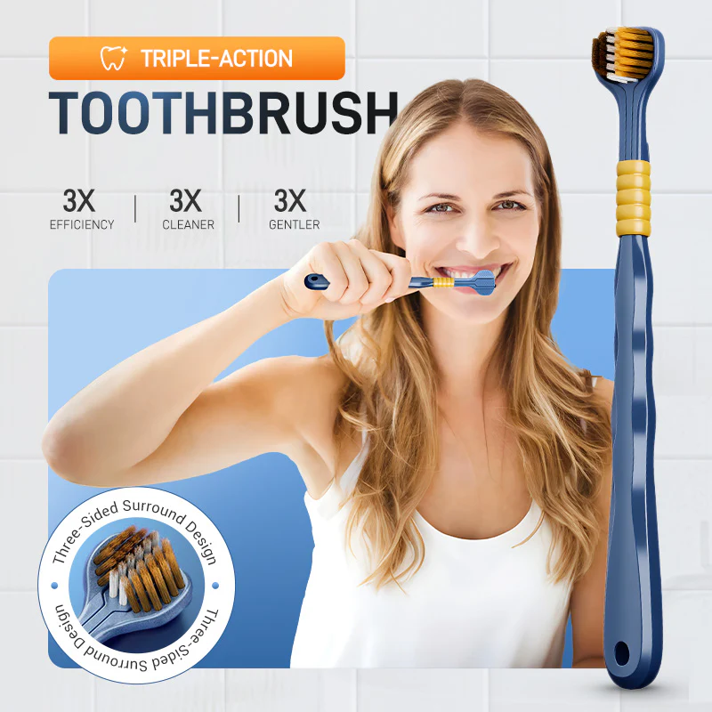 HOT SALE🦷Three-headed multi-angle cleaning toothbrush