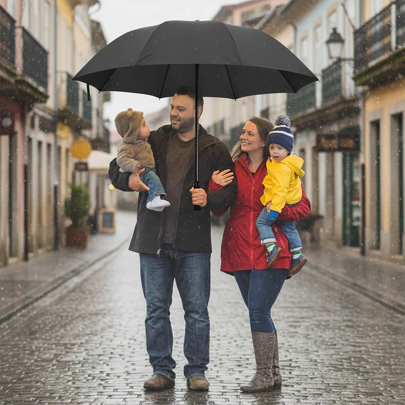 12-Rib Large Foldable Windproof Umbrella