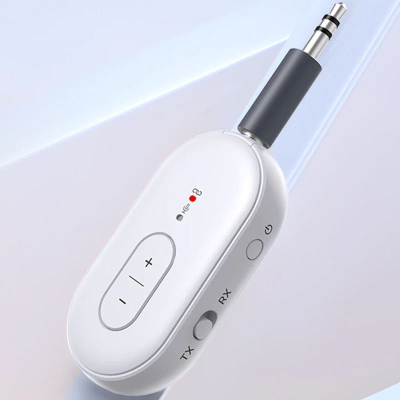 FOXVOX Bluetooth Audio Transmitter Receiver | Pair 2 Devices, 20+ Hr Battery, 3.5mm AUX for Airplanes/Cars/TVs