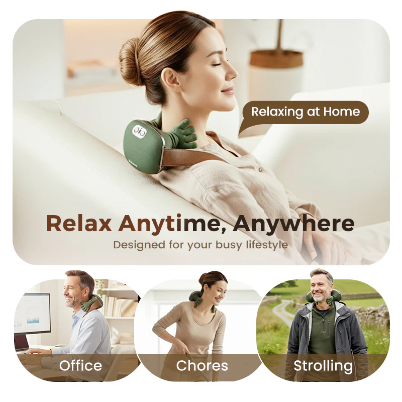 🏆2026 New Year Sale-50% OFF🎁3D Shiatsu Neck & Shoulder Massager with Soothing Heat - Deep Tissue Kneading for Back & Neck Pain Relief