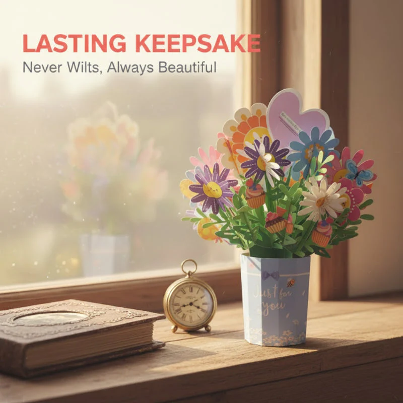 🏆35K+ SOLD! 🌼💌 Forever-Blooming 3D Flower Pop-Up Card– Personalized Love Message & Everlasting Bloom 🎁