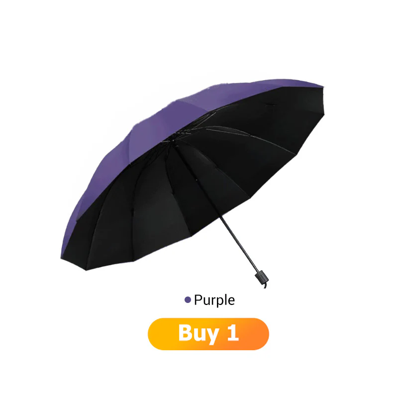 12-Rib Large Foldable Windproof Umbrella