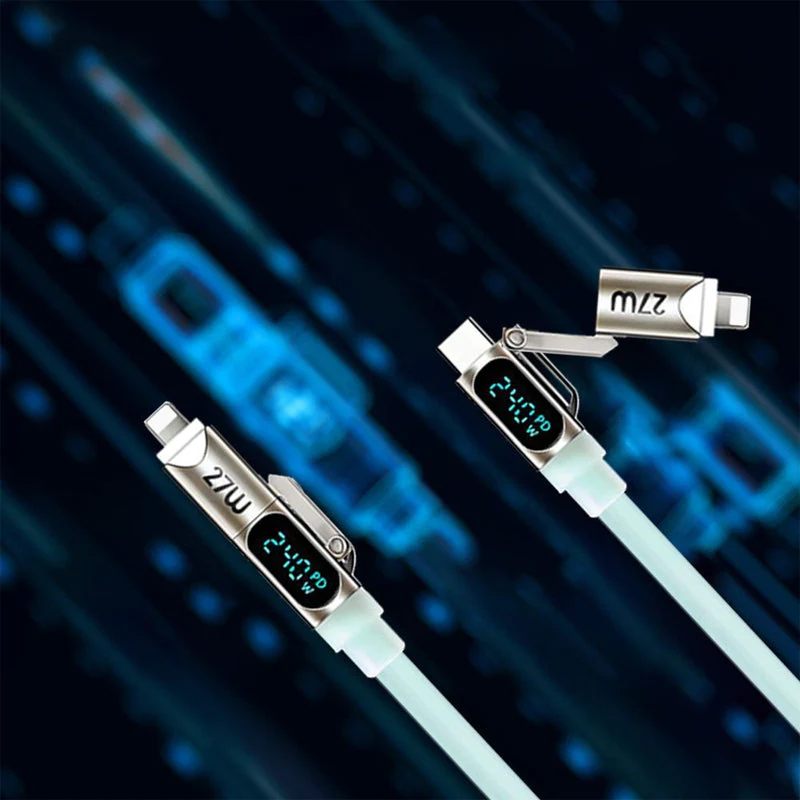 240W 4-in-1 Fast Charging Cable with Digital Display