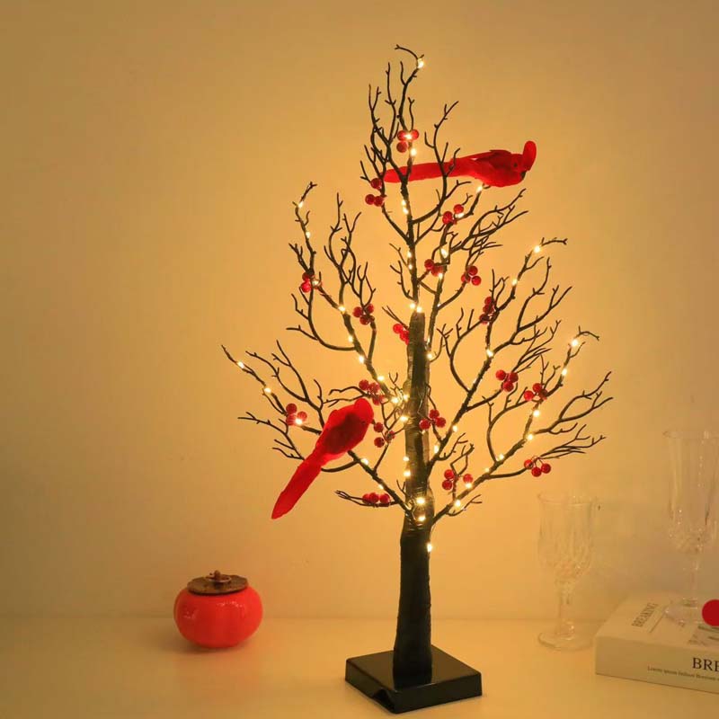 🐦Vintage Glowing Tree with Cardinals