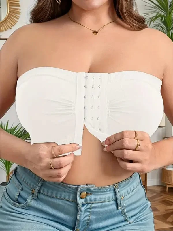 🌞Summer Sale 50% OFF🔥👚Plus Size Strapless Front Buckle Breathable Bra